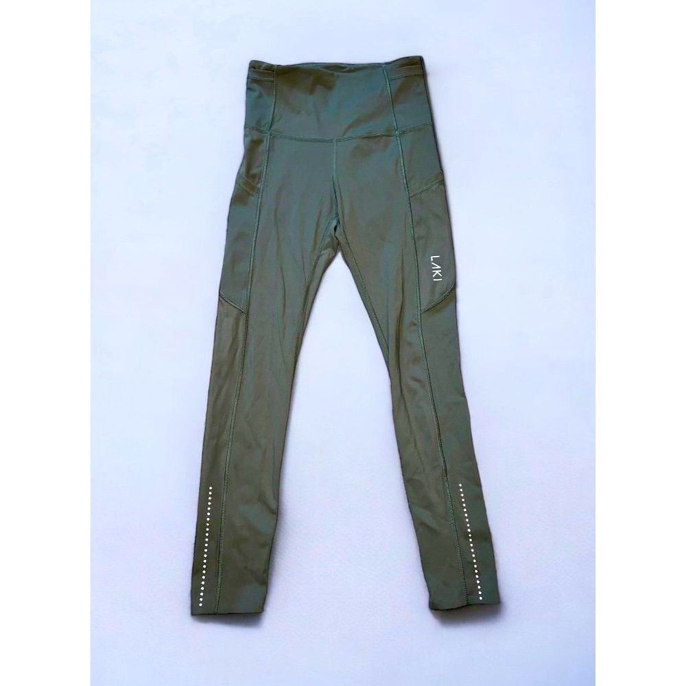 LAKI Green Athletic Leggings with Side Pockets XS